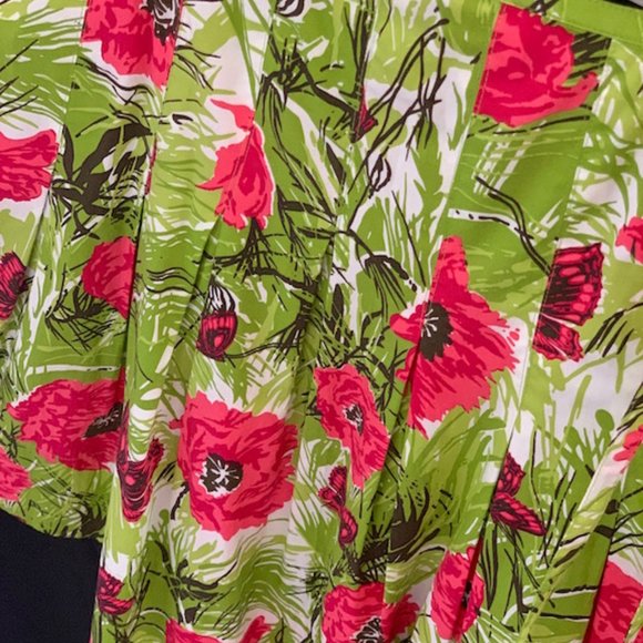 Vintage (NEW with TAG) TALBOTS 100% Cotton FLORAL PLEATED SKIRT -Size 6 - Picture 4 of 12